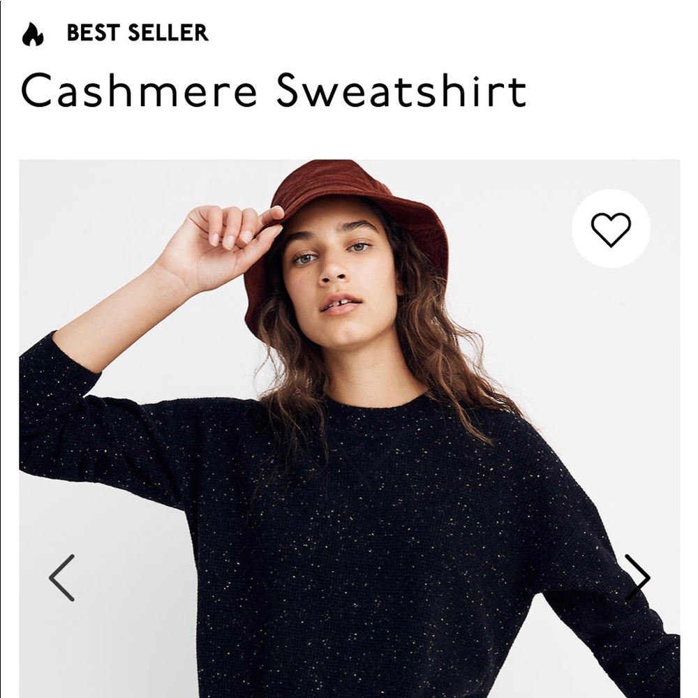 Madewell Cashmere Sweatshirt in Donegal Ebony